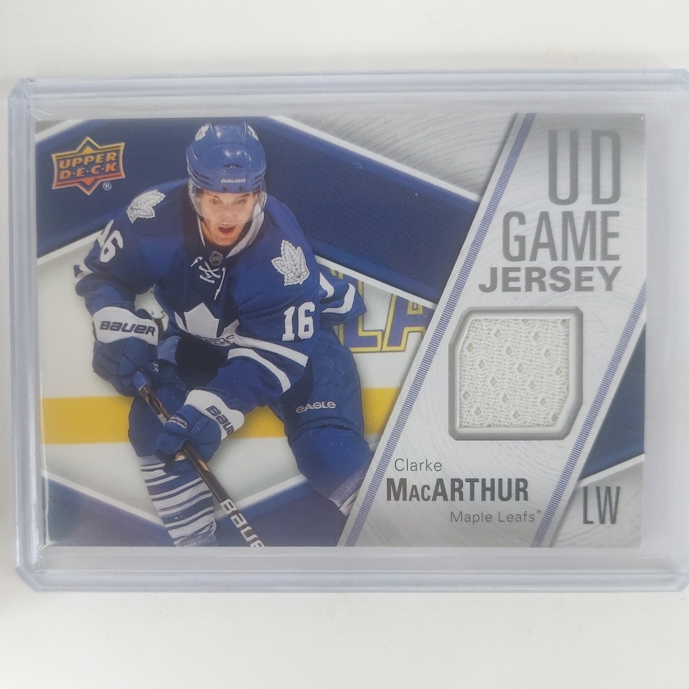 Clarke MacArthur Upper Deck Game-Used Jersey Hockey Card Maple Leafs 2011/12